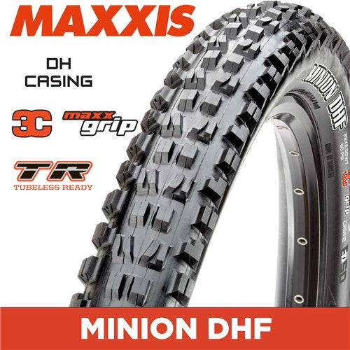 MAXXIS Minion DHF - 27.5 X 2.50 Folding 60TPIx2 DH 3C MaxxGrip Tubeless Ready - Black